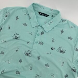 Travis Mathew Polo Shirt Mens Taco Tequila Print Cactus Sombrero Golf Casual XXL